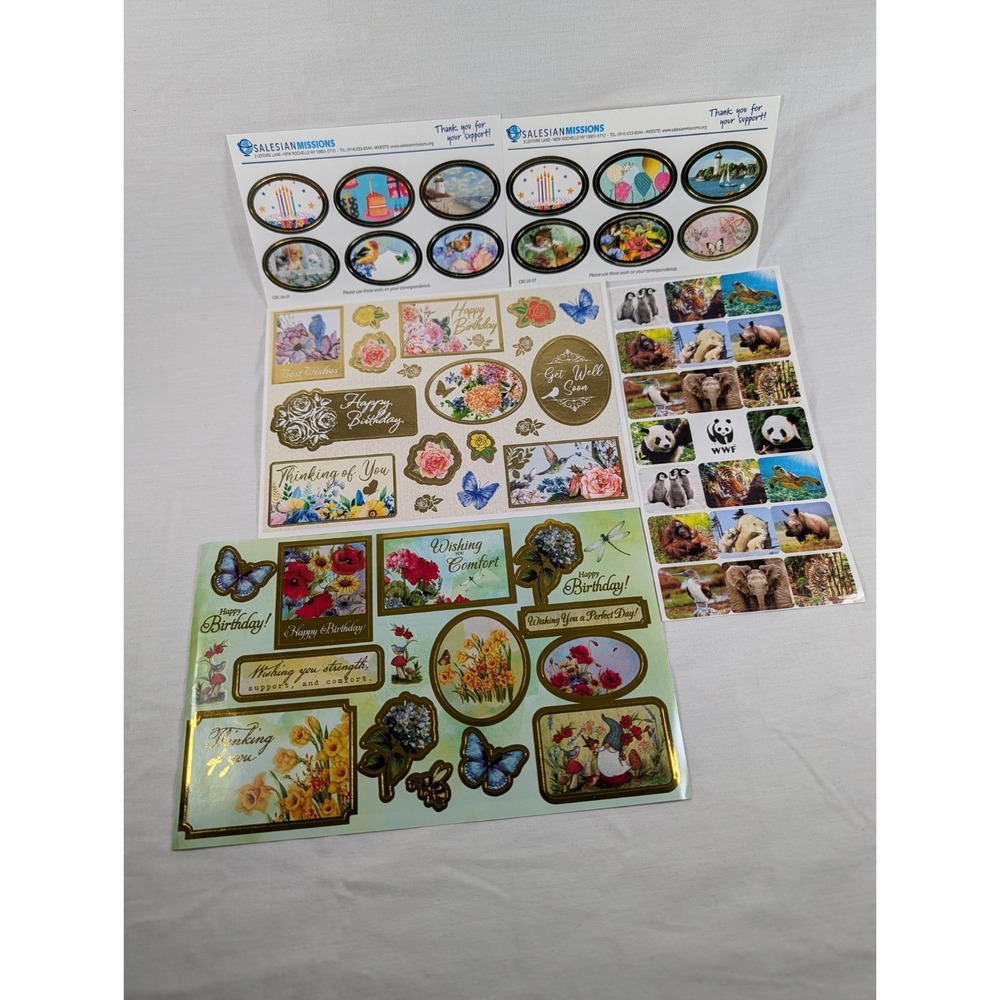 Sticker Lot Scrapbooking Greeting Cards Crafting Lot of 5 sheets